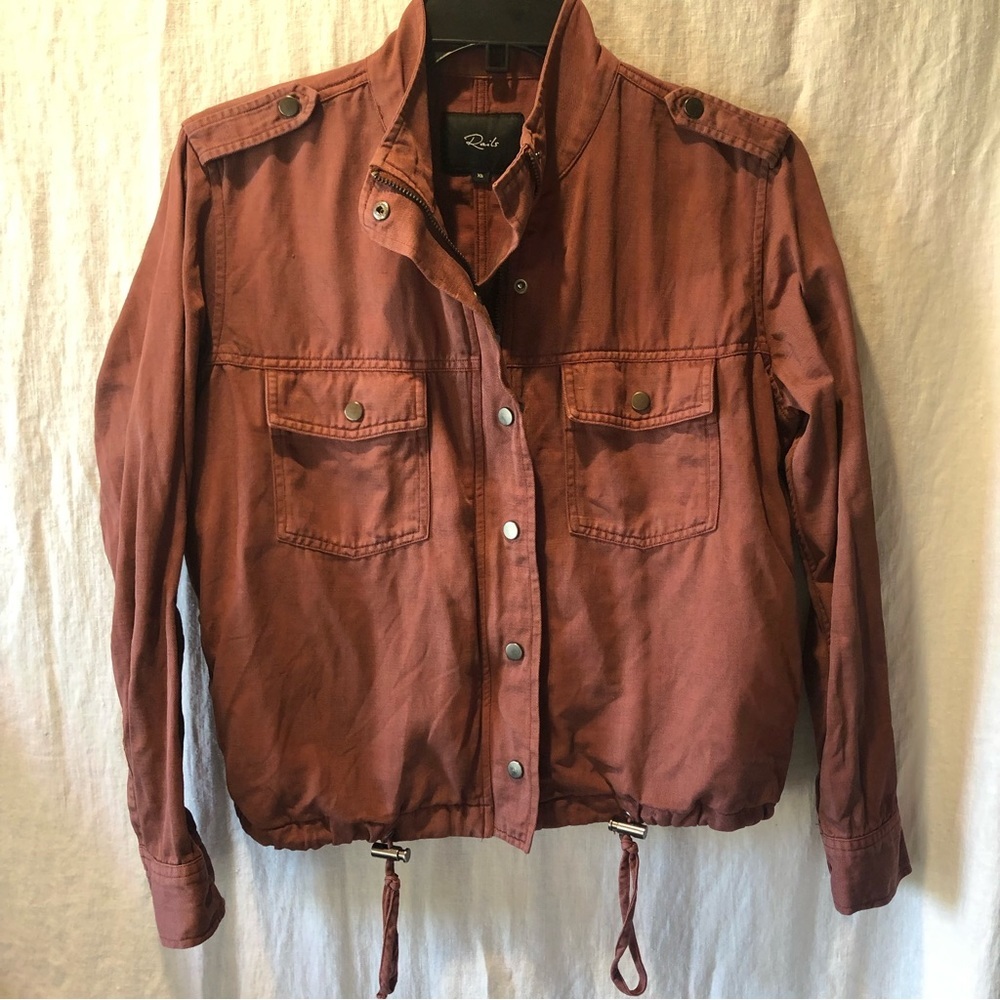 Rails Like New Utility Jacket Dusty Mulberry Wine… - image 2